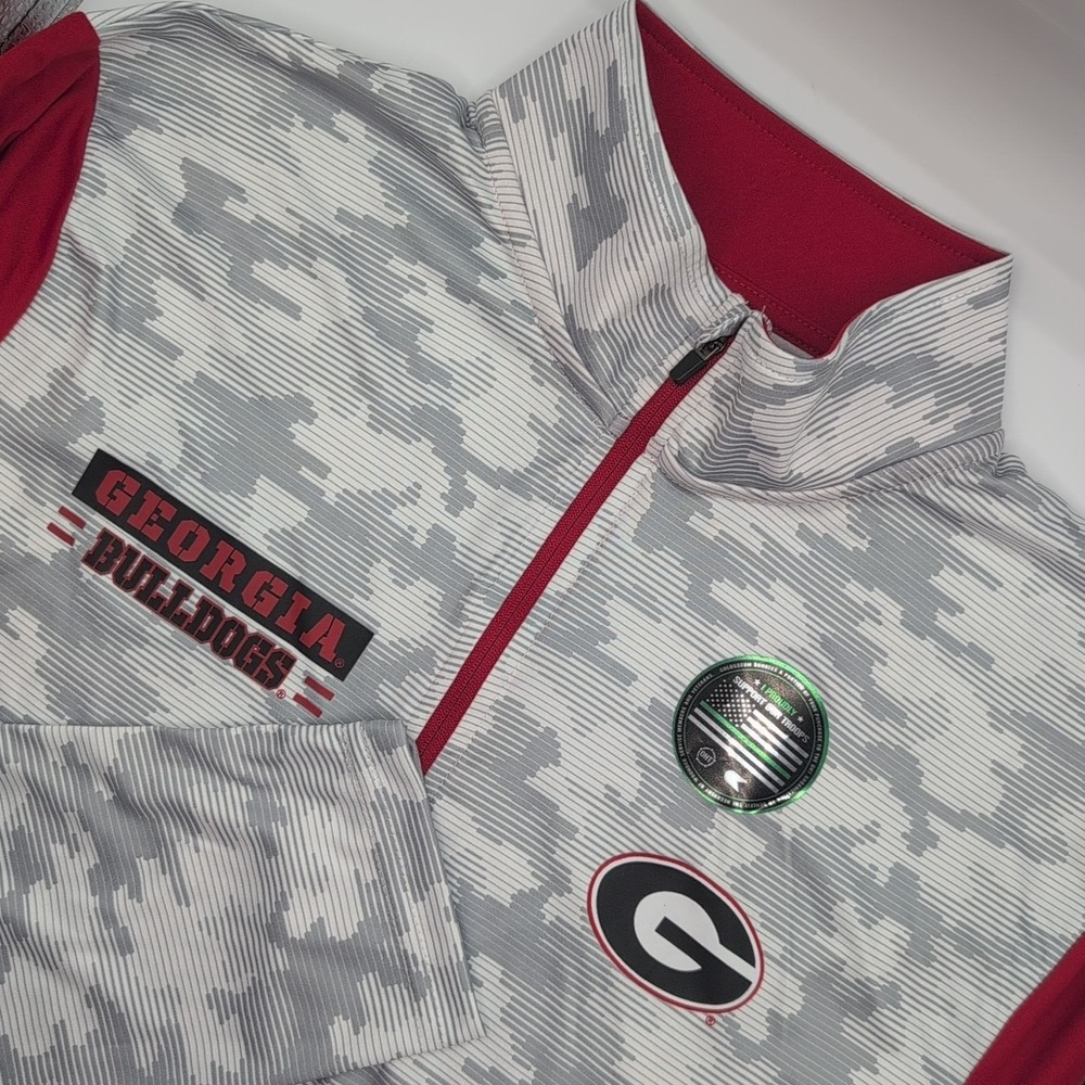 Georgia Bulldogs OHT Camo 1/4 Zip Pullover Mens M Windshirt Colosseum New